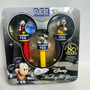 Pez Disney Mickey Mouse PEZ tin Celebrates 80 Years Collection 2007.